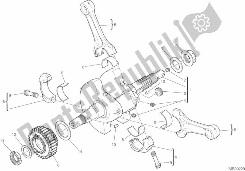All parts for the Connecting Rods of the Ducati Scrambler Classic Brasil 803 2017